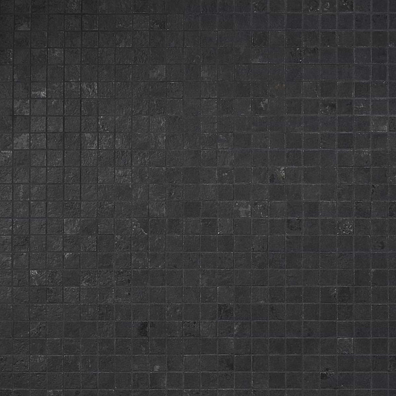 Portrait 1X1 Matte Porcelain Mosaic, Black Gold