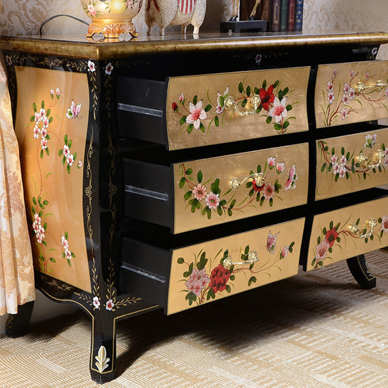 Gold leaf painted drawer accent chest