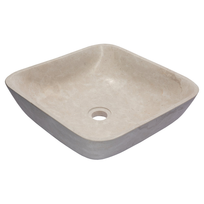 Eden Bath 15.75'' Stone Square Bathroom Sink