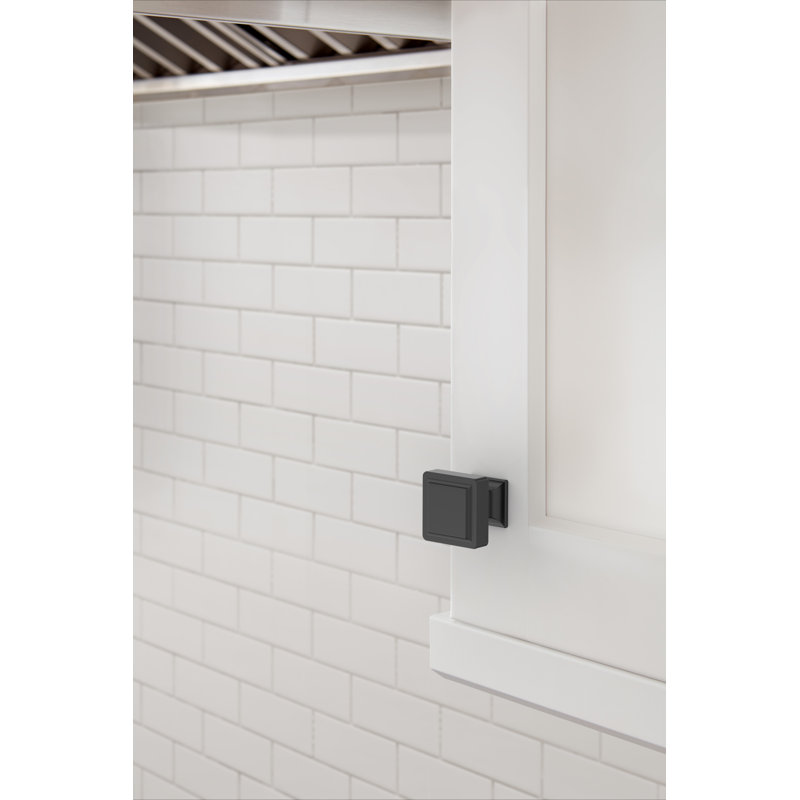 Eleva 1-3/16 inch (30mm) Length Cabinet Knob, Matte Black, 10