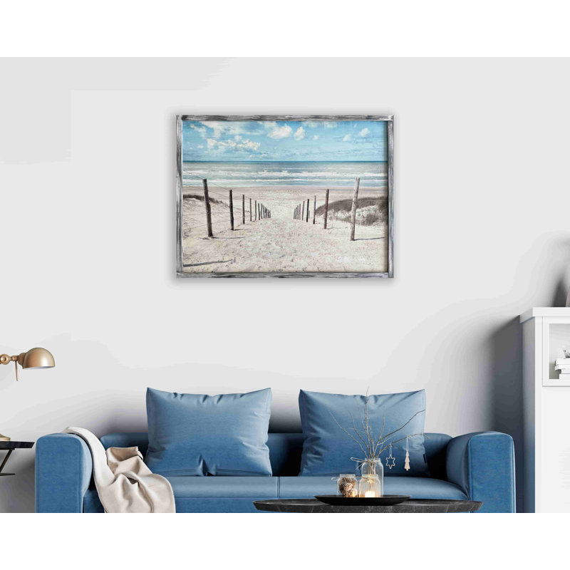 Seaside Path to Serenity - reproduction d'art sur toile tendue, H 30 po x l 40 po x P 1,5 po