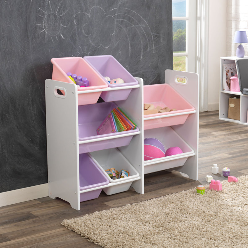 Toy Organiser, H 73.66cm x W 29.97cm x D 83.01cm, Pastel/White