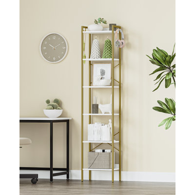 Bookcase, 6-Tier Bookshelf, Narrow Bookcase Shelving Unit for Living Room, Office, Sturdy, Bedroom, 24 x 40 x 185 cm, Industrial 