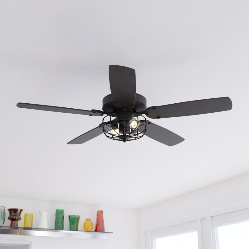 Ventilateur de plafond intérieur noir mat 48 pouces Merih