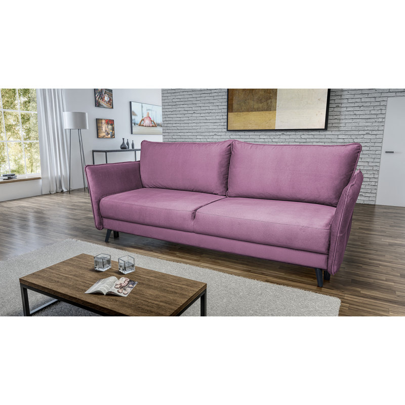 Pam 3 Seater Velvet Sofa Bed, Pink
