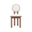Chaise de salle à manger en polyester et tissu beige avec structure en bois (ensemble de 2)