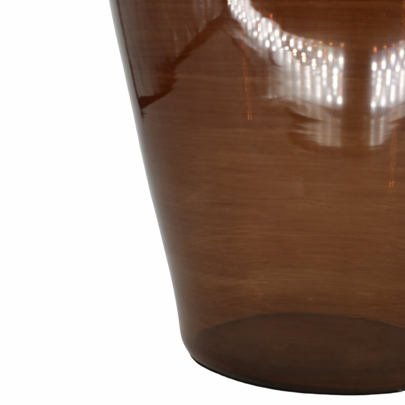 Pot décoratif en verre et en métal avec décor sculptural en aluminium, H 35 po x l 14 po x P 11 po