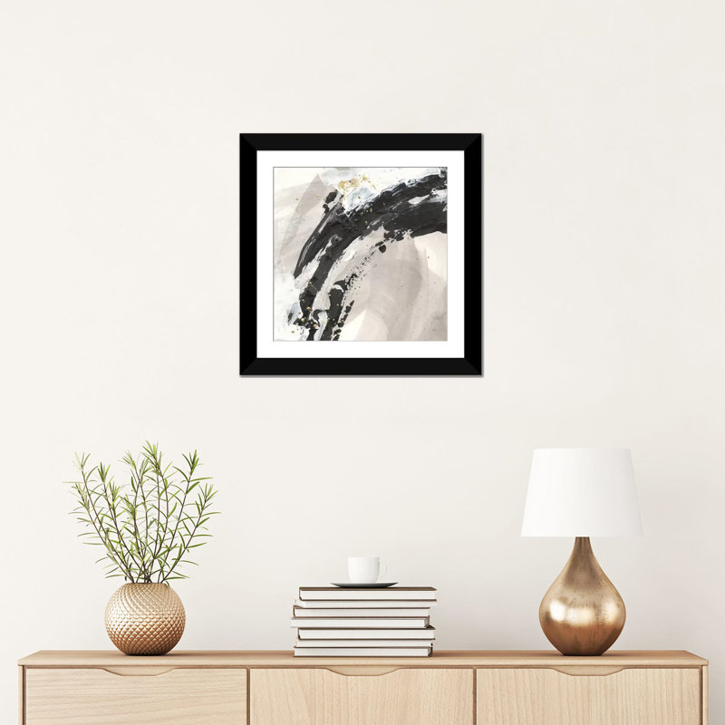 « galaxy i », reproduction sur toile, H 16 po x l 16 po x P 1 po, Papier d'art encadré noir, Blanc