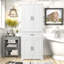 Armoire de rangement autoportante pour salle de bain avec portes et tiroir-672371602-724916671