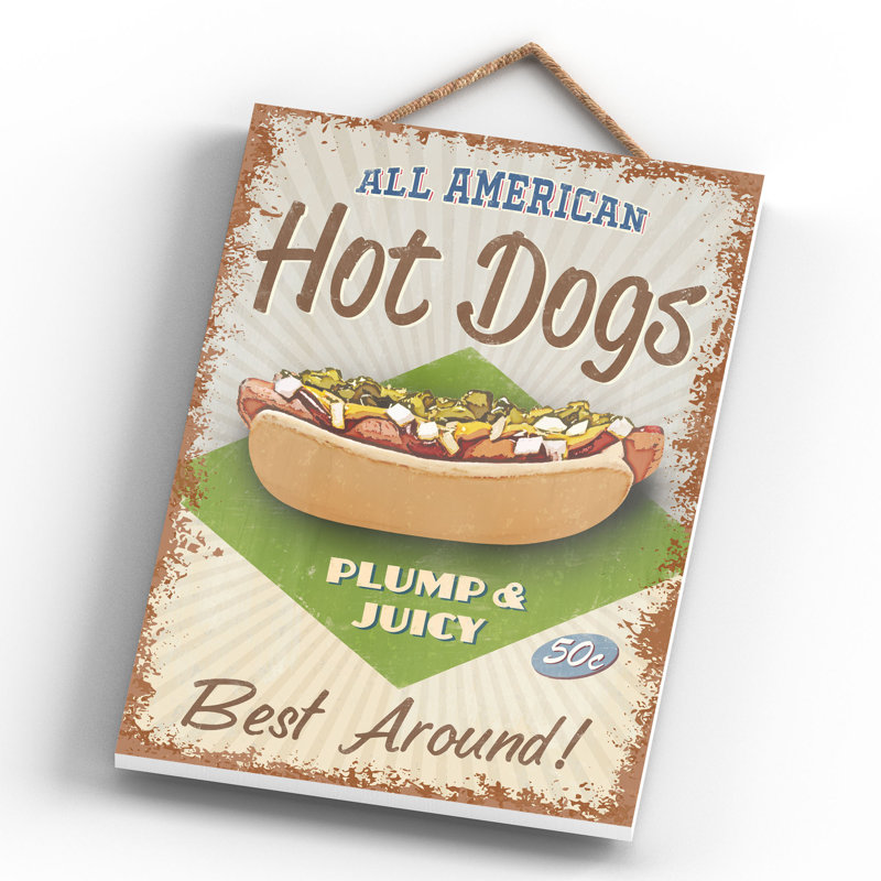All American Hot Dogs - Print on MDF