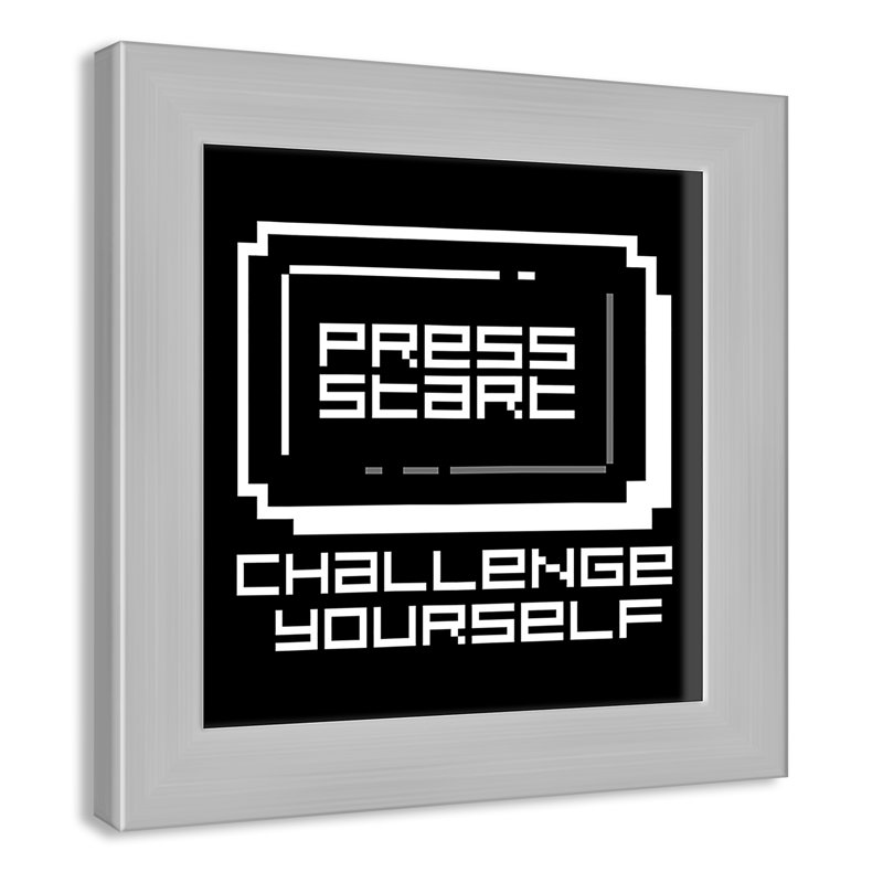 Challenge Yourself Sports, 10" H x 10" W x 0.63" D, Silver Flat Framed