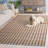 Natural Fiber 661 Flatweave Jute/Cotton Geometric Rug in Natural/Turquoise/Navy/Ivory-108597900