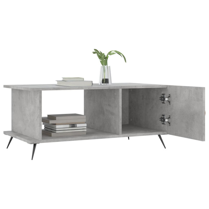 Aina Four Leg Coffee Table with Storage, Concrete Grey