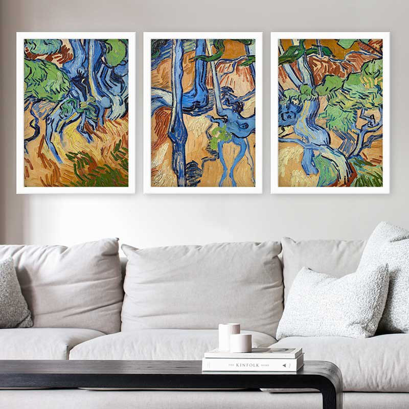 Stunning Decorative Framed Painting Set (3 Pieces), 21.7 x 29.5 Inches Each | 100% Wooden Frame with 0.8 Inch Polystyrene | UV Digital Printing | Perfect for Living Room, Office & Gallery Wall Decor