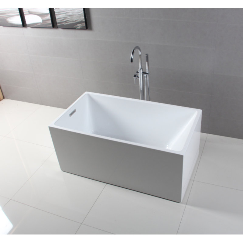 Aqua Eden 51-Inch White Acrylic Freestanding Tub with Drain