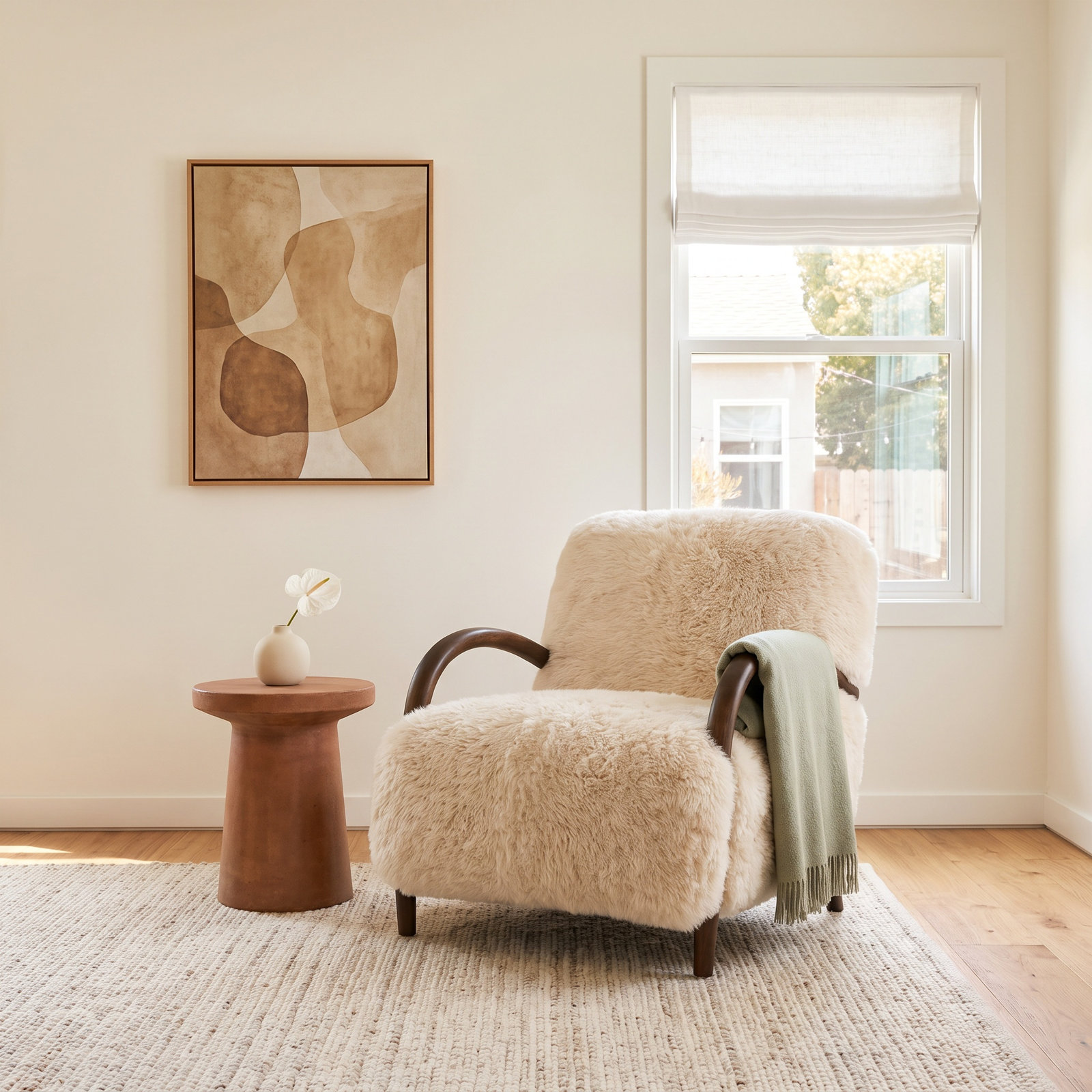 Noah Upholstered Armchair, Chalet Shearling