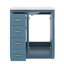 Meuble-lavabo de 30 po avec lavabo en céramique, armoire de rangement moderne à 3 tiroirs et 2 portes, meuble-lavabo autoportant, fermeture en douceur-1107686127