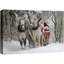 Fête de Noël, célébration de l'hiver, neige, forêt, signes, père Noël, équitation, impression sur toile, grand art mural-71021319