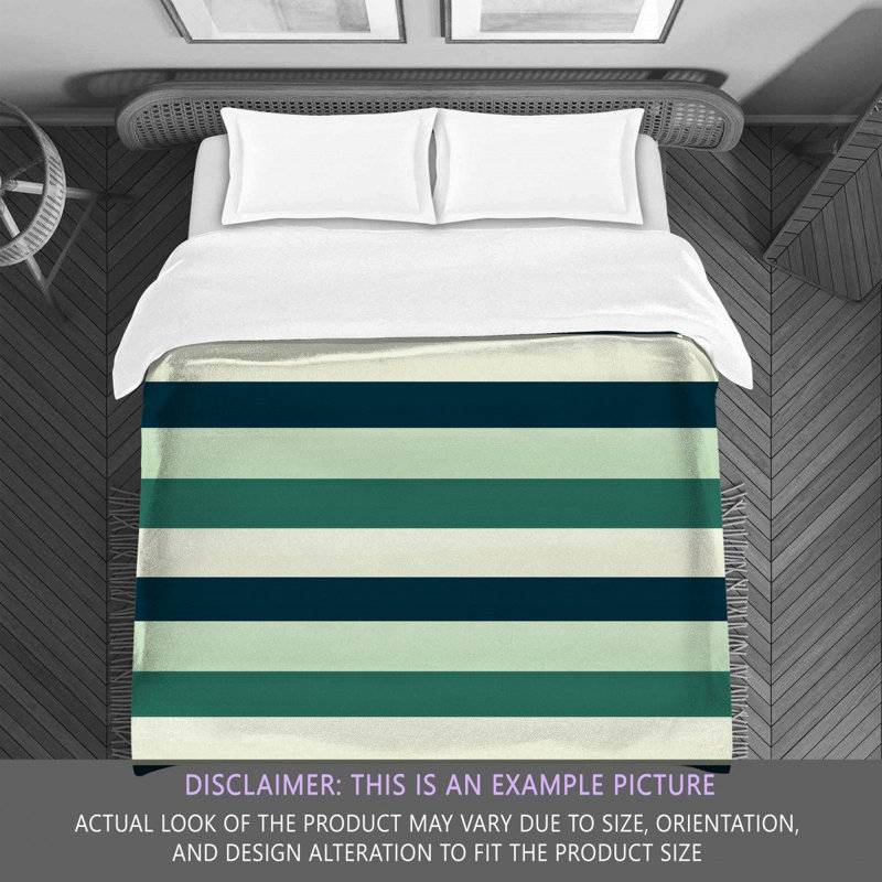 Striped Comforter, Twin Extra Long Comforter, Green/Blue
