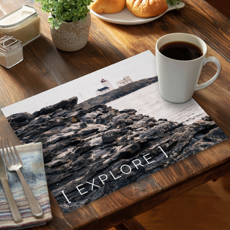 Explore Coastal Gray Polyester Placemat | Bathroom Decor
