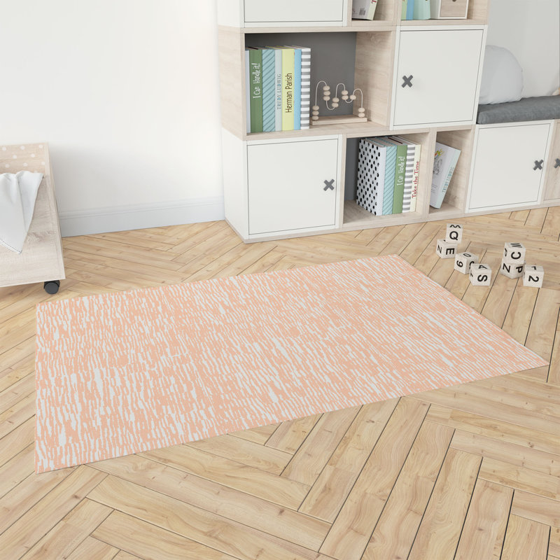Spectrum Strands Kids Play Mat, Peach/Orange, Rectangle 2' x 3'
