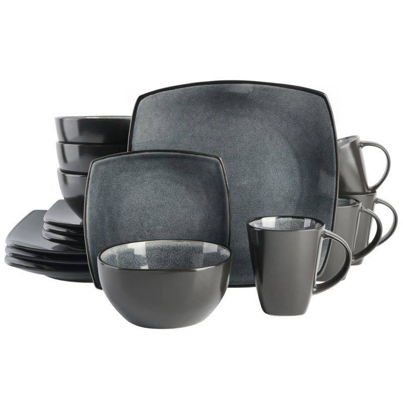 Ensemble 16 pièces de vaisselle Gibson Soho, Carbone