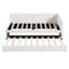 Lit de jour rembourré simple avec lit gigogne, lin beige, pas de sommier requis, tissu en lin