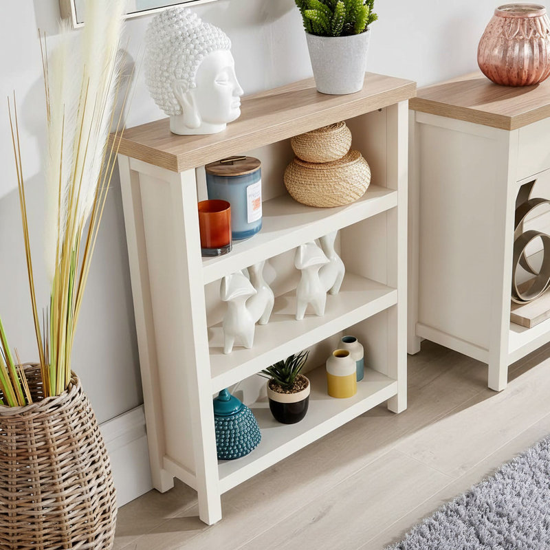 Rasco Bookcase Shelving 36mm Thick Top Unit, 87cm H x 70cm W x 22.5cm D, Cream