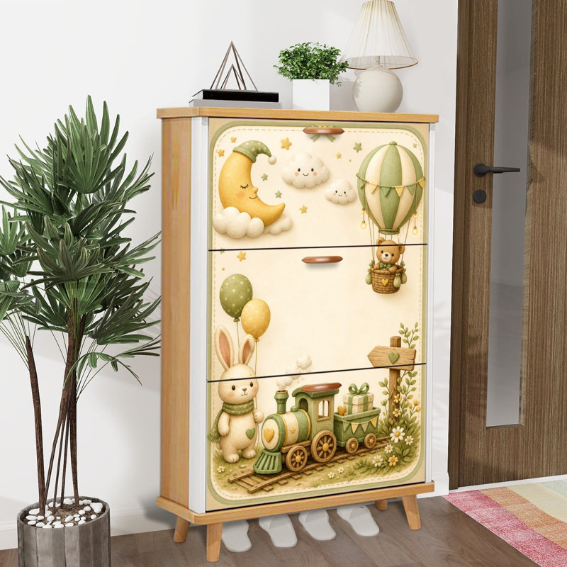 Armoire de rangement pour chaussures en pastel avec 3 tiroirs rabattables et minimaliste pour animaux, Couleur 6
