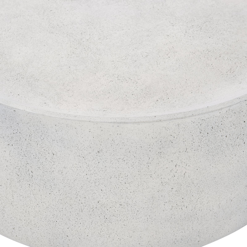 Gray Round Concrete Coffee Table with Storage