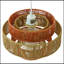Luminaire suspendu - blanc et naturel / terre cuite