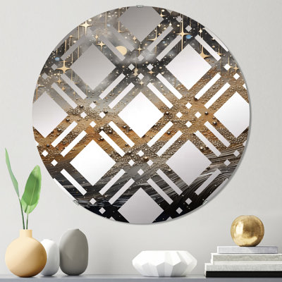 Constellation or étoilé et noir I - Miroir décoratif à carreaux MIR107756 C