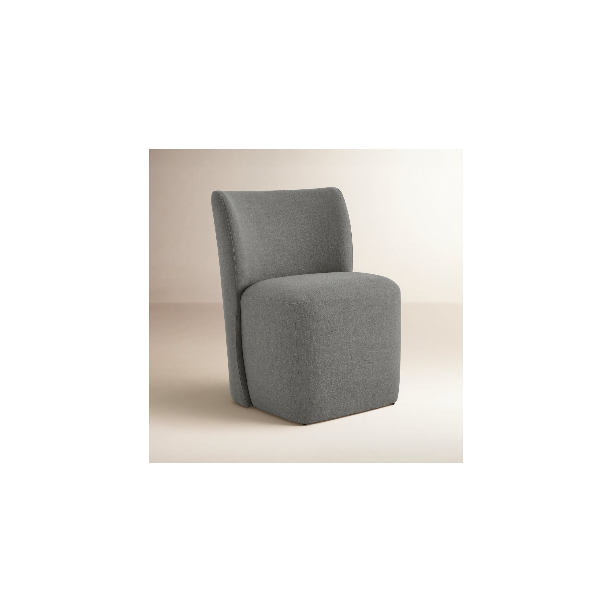 Primm Upholstered Caster Wheel Dining Chair, Effie Flint Performance Linen