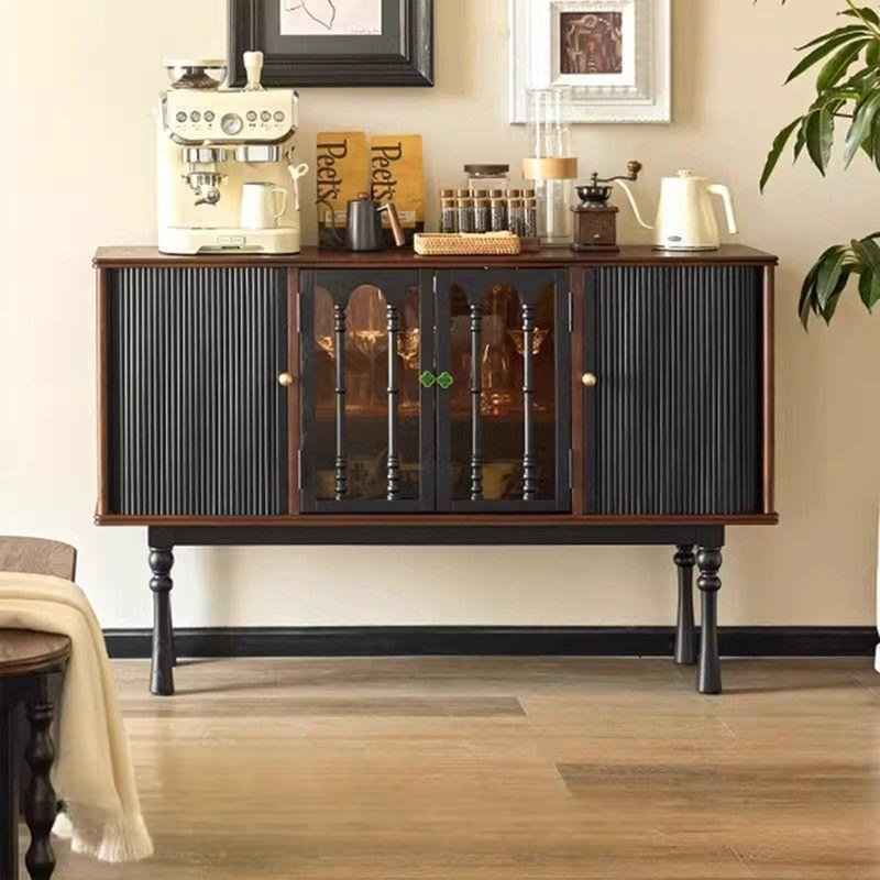 Table de buffet française à porte roulante rétro