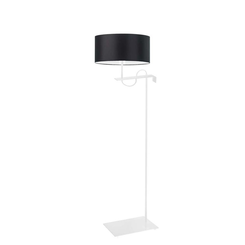 Arlesia 160cm Swing Arm Floor Lamp with USB, White, Black
