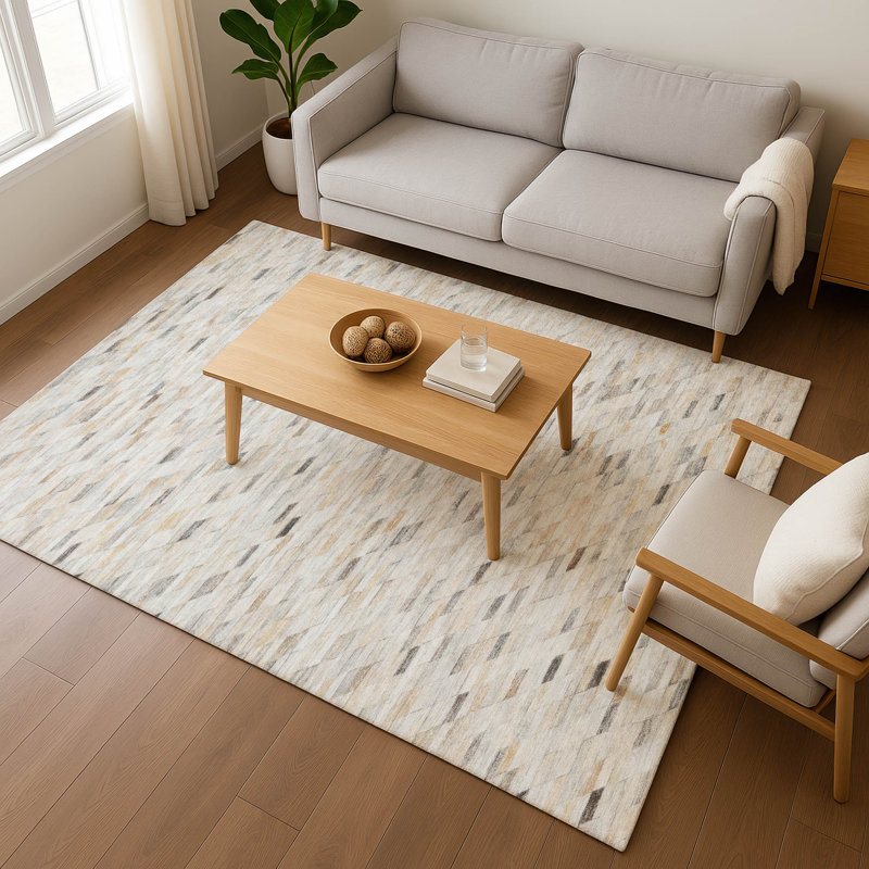 Premium Machine Washable Honig AMF1660 Geometric Rug, Rectangle 9' x 12'