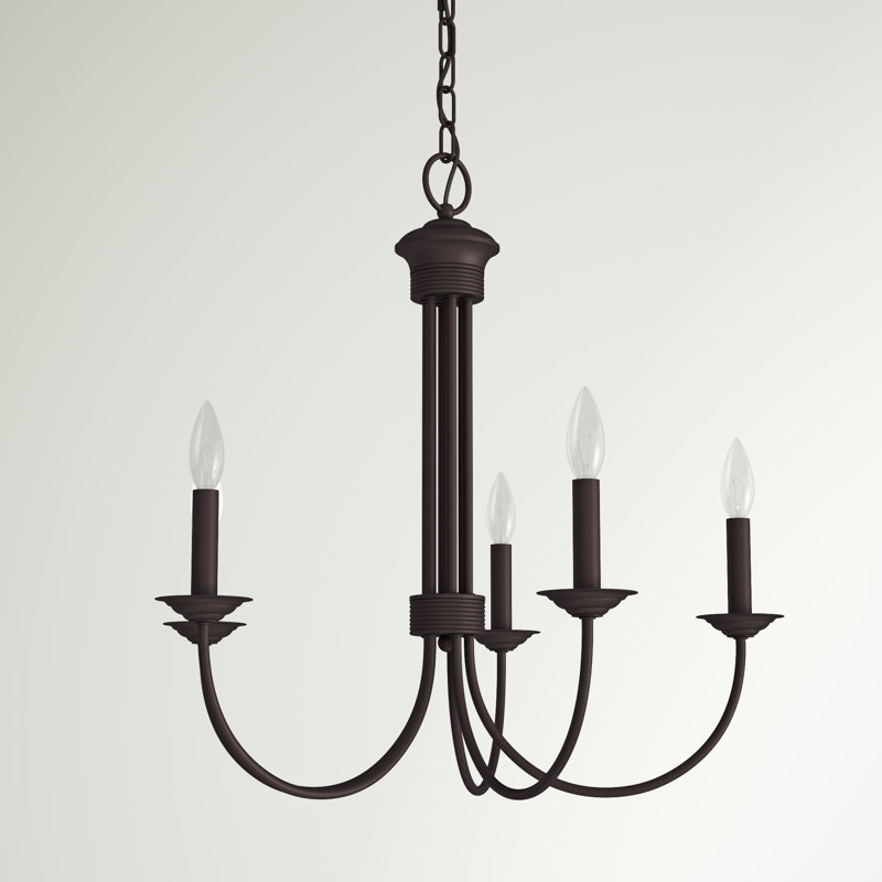 Arunvir 5-Light Dimmable Candle Style Chandelier, Bronze