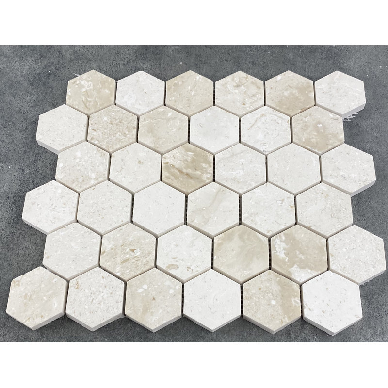 Carreau de mosaïque en travertin 2 "x 2" Shellstone