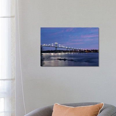 Bridge at Night 1 Piece Wrapped Canvas Wall Art