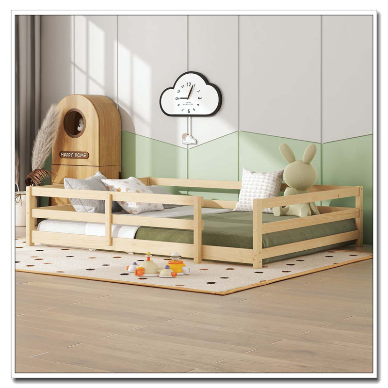 Full Size Floor Bed, Oak, Full