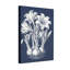 Plantes et fleurs de lys blancs sur fond bleu marine-1735867510