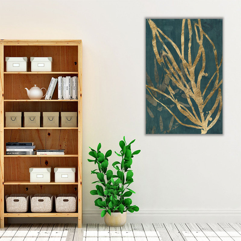 «Burnish Jungle Leaves II», reproduction d'art sur toile, H 30 po x l 20 po