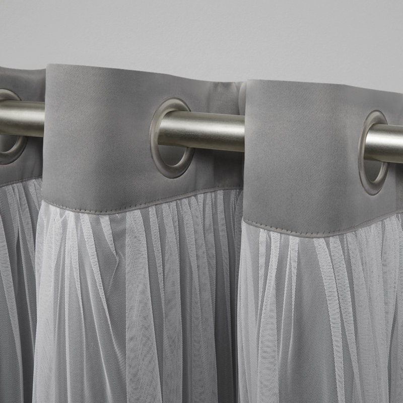 Nunley Room Darkening Curtain Pair, 52" W x 84" L, Soft Gray