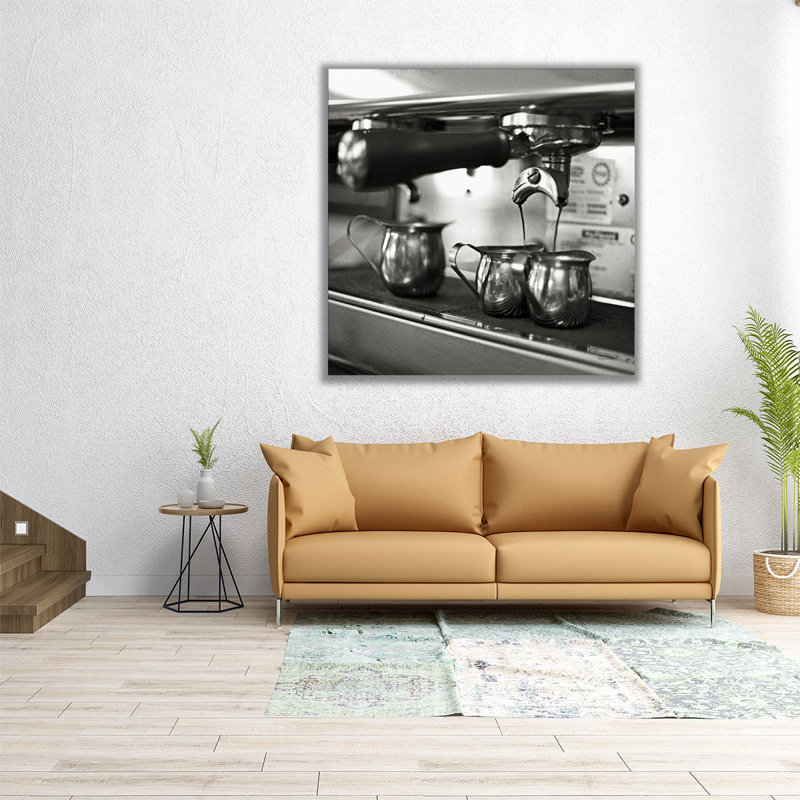 «Coffeehouse II Black and White», reproduction d'art sur toile, H 40 po x l 40 po