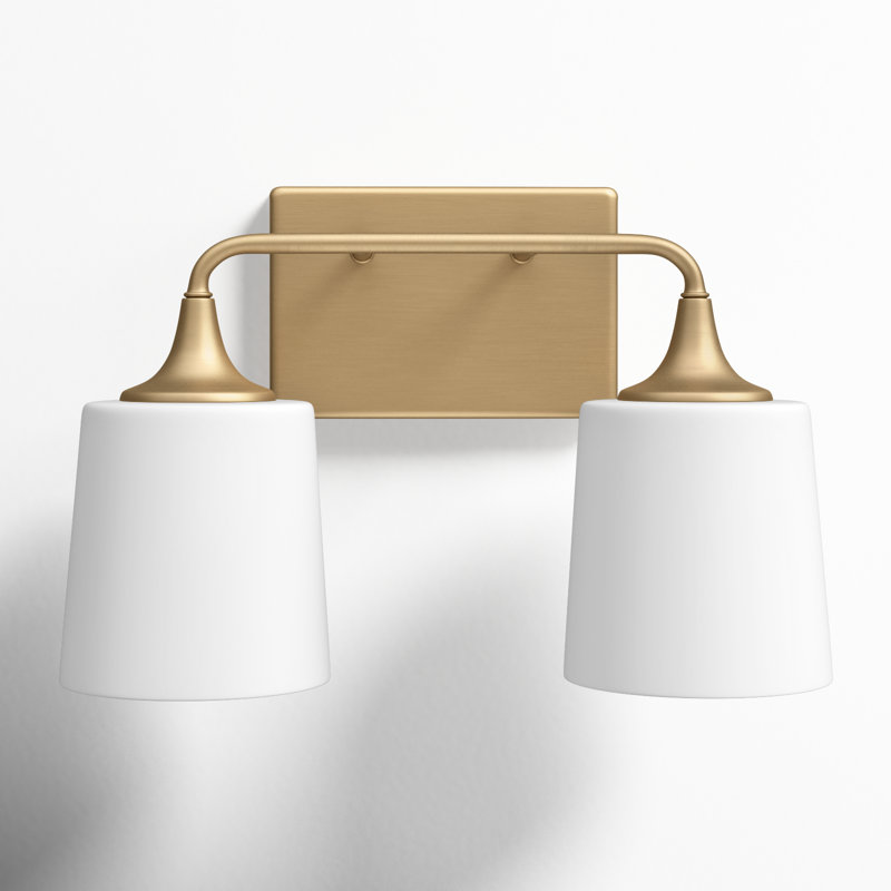2 - Light Dimmable Vanity Light, Aged Brass