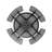 46-Inch Black Round Picnic Table With Umbrella Hole