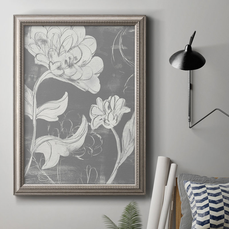" Grayscale Garden I ", 16" W x 20" H