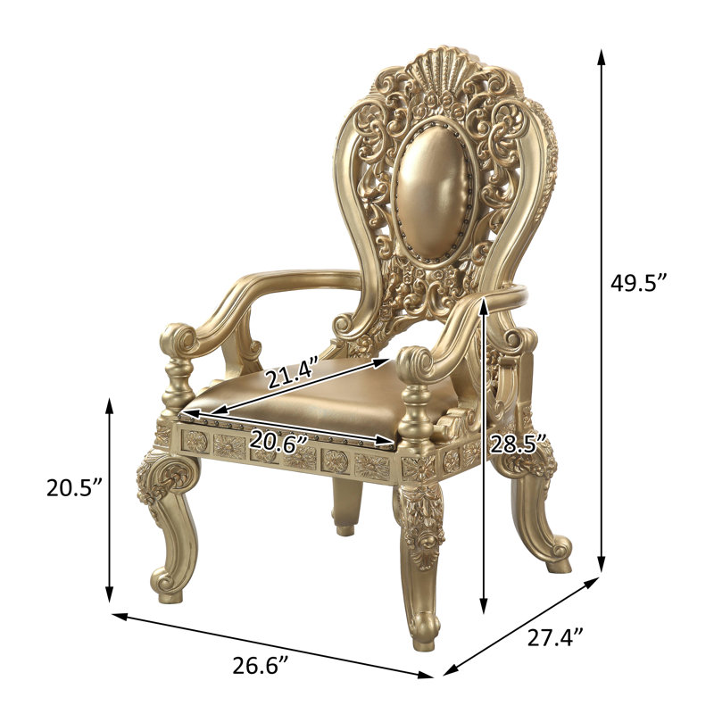 Fauteuil à dossier très grand King Louis en brun clair / or