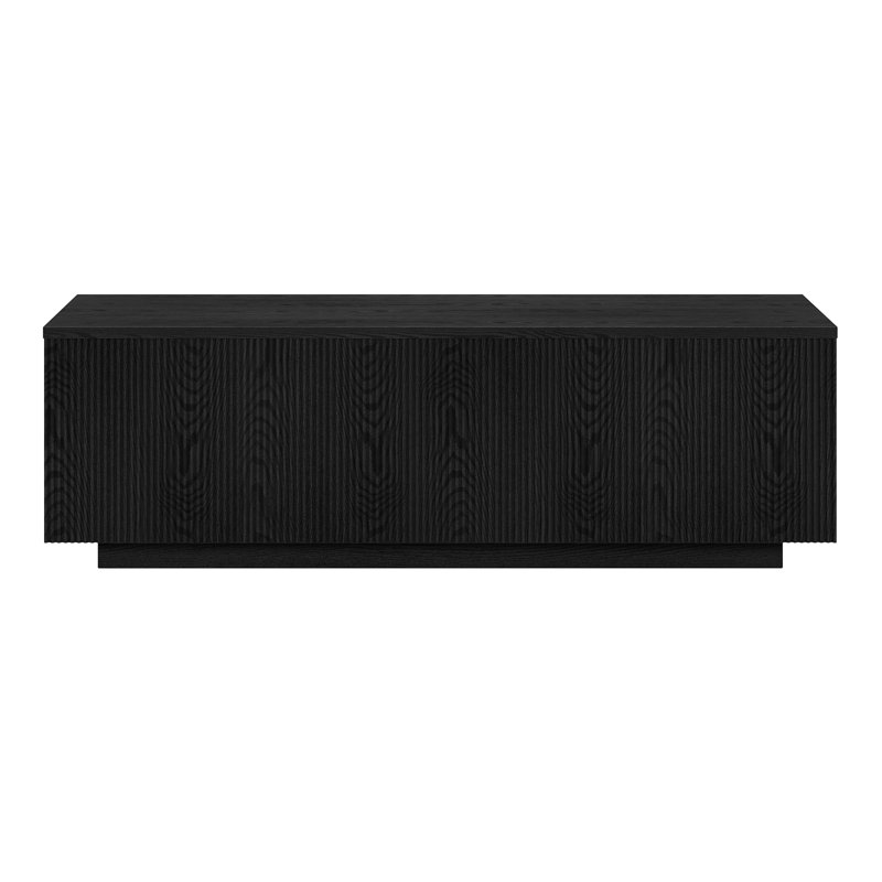Tiegan 48" Wide Rectangular Fluted Coffee Table, Black Grain