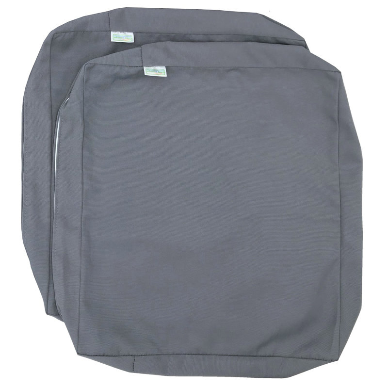 Outdoor 4'' Cushion Cover, Stone Gray, 22" W x 20" D